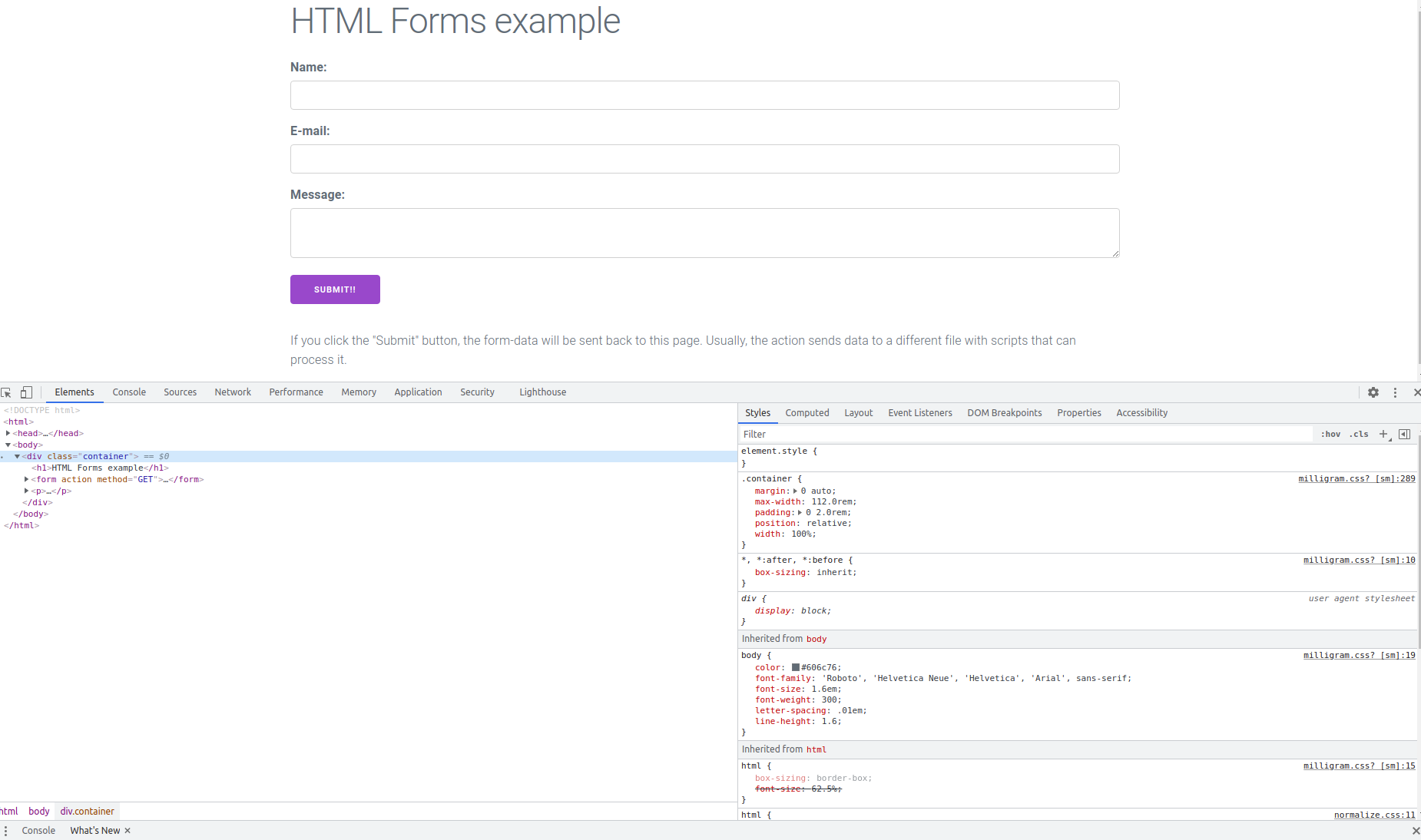 Software Development 2 Lab 2 – Version Control, HTML forms, CSS and ...